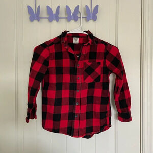 EUC | Members Mark boy’s red & black plaid flannel shirt — size‎ 8